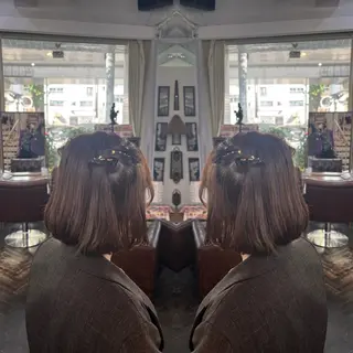 ショート ヘアアレンジ 💎ハイトーン/艶 カラー モエカ💎のヘアスタイル