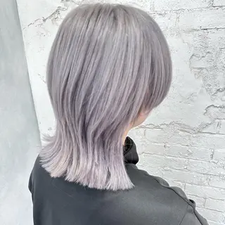 ミディアム カラー レイヤーブリーチ特化 ホワイト専門/岸のヘアスタイル