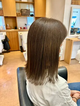 ミディアム カラー 秋山知穂🧸縮毛矯正 ショート新越谷南越谷のヘアスタイル