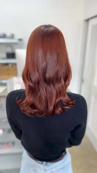 セミロング カラー MAUVE MIYUのヘアスタイル