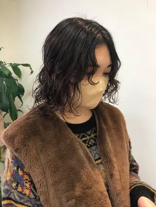 ミディアム カラー パーマ ヘアアレンジ ❣️倉敷❣️美髪 カラー能登一成のヘアスタイル