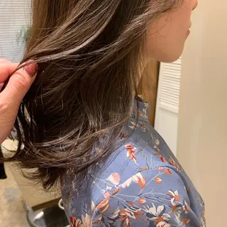 セミロング カラー 【完全個室】髪質改善 暖色カラー/山崎唯奈のヘアスタイル