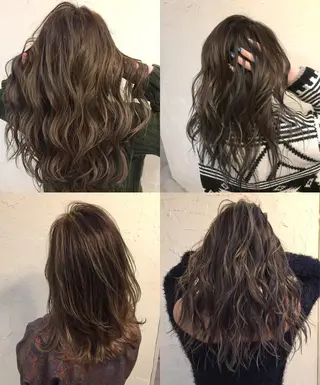 カラー 韓国レイヤー外国人風 透明感カラー髪質改善のヘアスタイル