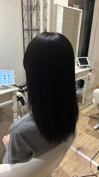 セミロング カラー 似合わせ 顔周りYUUGAのヘアスタイル