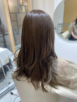 セミロング カラー 安永 涼のヘアスタイル