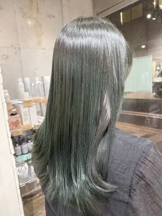 ミディアム カラー 縮毛矯正/ /関内/あべももこのヘアスタイル