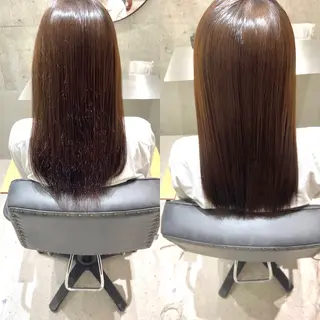 セミロング パーマ どんな髪も綺麗に✨ 髪質改善×縮毛矯正のヘアスタイル