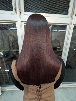セミロング パーマ 髪質改善.縮毛矯正 ×韓国ヘアyukiのヘアスタイル
