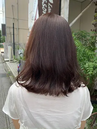 ミディアム カラー 【完全個室】髪質改善 暖色カラー/山崎唯奈のヘアスタイル