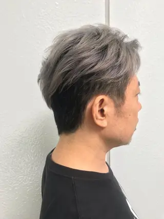 ショート カラー メンズ クロスパーマ松永裕久 似合わせカットのヘアスタイル