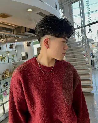 パーマ メンズ カットカラーパーマ モデル大募集大坂龍平のヘアスタイル