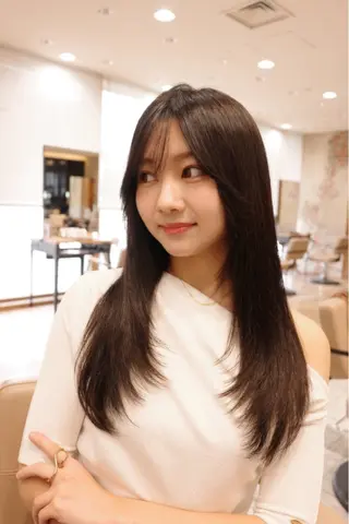 ロング カラー 韓国くびれヘア 顔まわり新宿/さやかのヘアスタイル