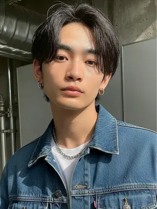 ショート ショート　ボブ メンズ　パーマのヘアスタイル