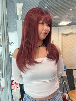 ロング カラー 💖デザインカラー/ タダ ハナカ💖のヘアスタイル
