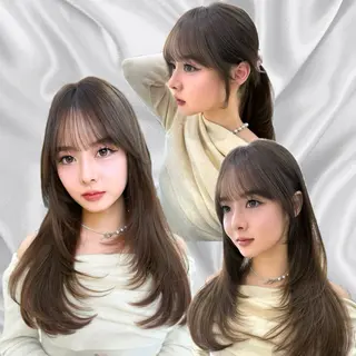 ロング 似合わせレイヤー/ 透明感カラーのヘアスタイル