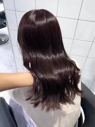 セミロング カラー 表参道♡暗髪♡ 艶カラー♡アユミのヘアスタイル