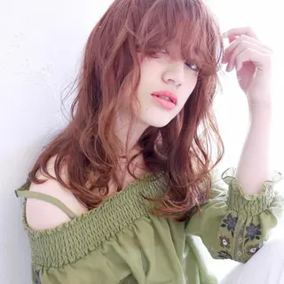 ロング カラー パーマ ヘアアレンジ 北川大輔🌟 小顔レイヤーカットのヘアスタイル