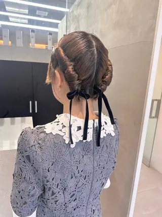 ミディアム ヘアアレンジ 染谷 遥花のヘアスタイル