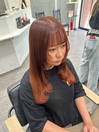 セミロング カラー 艶髪レイヤー上田 紗也🇰🇷💗のヘアスタイル
