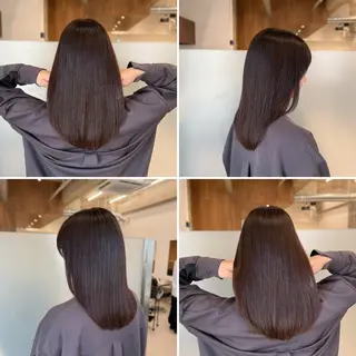 セミロング カラー パーマ 縮毛矯正+モテカラー 🎀✨MIHOのヘアスタイル