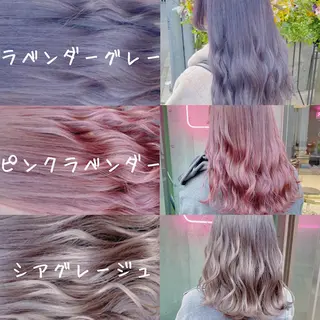 ミディアム カラー ヘアアレンジ TAKUMAブリーチ /切りっぱなし🪽のヘアスタイル