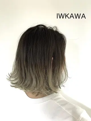 ミディアム カラー パーマ ヘアアレンジ 🌈ハイトーン髪質改 善🌈polon🌟のヘアスタイル