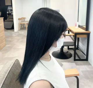 セミロング カラー 抜け感/ワンカラー/ 明大前/桑田のヘアスタイル