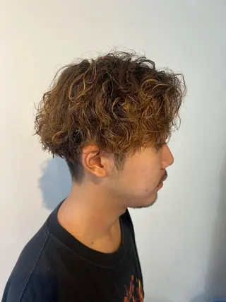 ミディアム パーマ メンズ 🤍中野 レオ🤍のヘアスタイル