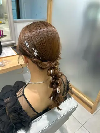 ヘアアレンジ 暖色カラー/アレンジ /束間まつげ🌼のヘアスタイル