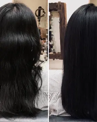 ロング かがみ/メンテナンス カット無料のヘアスタイル