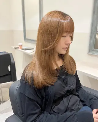 ロング 堤　葵生/透明感カラ ー/髪質改善縮毛矯正のヘアスタイル