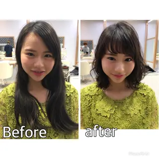 ミディアム 中村 美穂のヘアスタイル