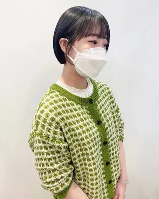 ミディアム 石山 /切りっぱなしボブのヘアスタイル