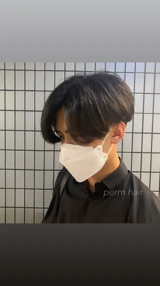 ショート パーマ メンズ 似合わせカット得意 💛RENA💛のヘアスタイル