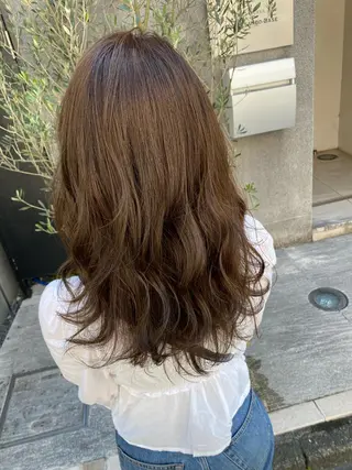 セミロング カラー 赤み消し韓国ヘア レイヤー縮毛🤍渡邉のヘアスタイル