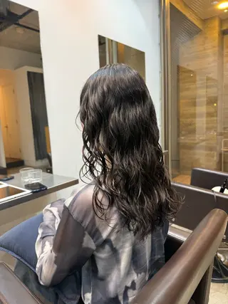 セミロング デジタルパーマ/ ウェーブパーマ/神野のヘアスタイル