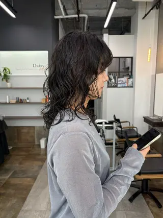 セミロング パーマ nao/福岡美容室 パーマ/ボブパーマのヘアスタイル