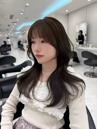 セミロング ♡上品韓国髪♡ブラ ウン/SAYATOのヘアスタイル