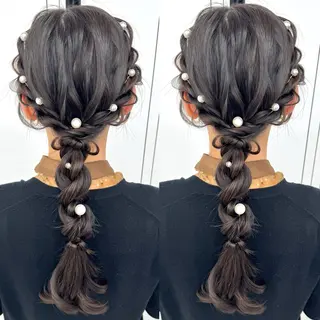 ロング ヘアアレンジ ヘアメ🎀推しカラー 🥣横浜/しほ🧸のヘアスタイル