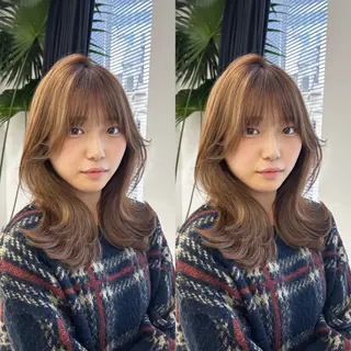 セミロング 盛れる艶カラー× レイヤーカット/咲来のヘアスタイル