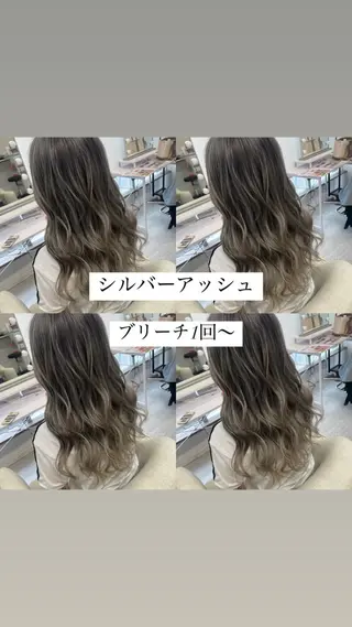 プルシールエクステ/ ハイトーン/ブリーチのヘアスタイル
