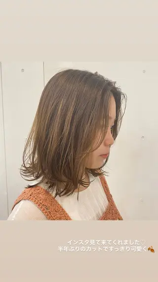 ミディアム 🪭risa 暖色/レイヤー🪭のヘアスタイル