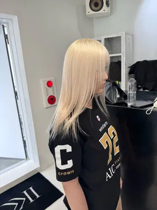 ロング カラー ヘアアレンジ 艶ハイトーン/ヘア アレンジAYAKAのヘアスタイル