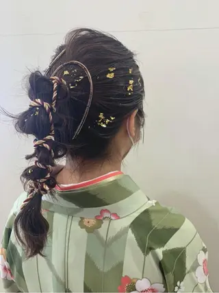 ロング ヘアアレンジ ぱつっとボブ/ 小野あかねのヘアスタイル