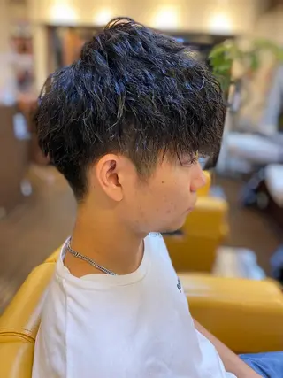 パーマ メンズ 【コテパーマ】イトウ シンゴのヘアスタイル