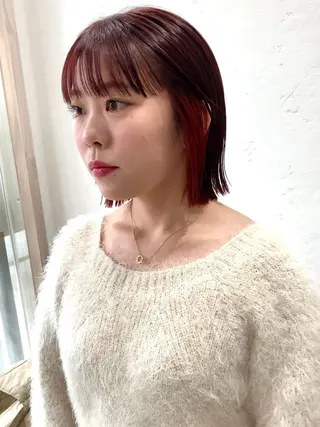 ミディアム カラー ✨コテ巻き風パーマ ✨川合佑哉のヘアスタイル