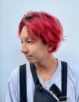 ショート カラー メンズ 派手髪デザインカラー ヒロカのヘアスタイル
