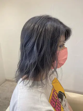 セミロング カラー 酸性ストレート/ブリ ーチなしWカラー河本のヘアスタイル