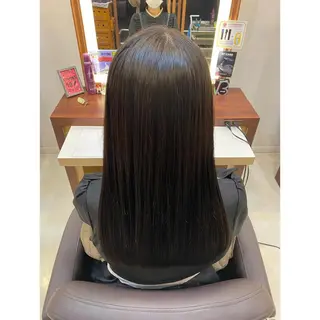 ミディアム カラー パーマ オーガニックカラー/ 髪質改善/暗髪/ボブのヘアスタイル