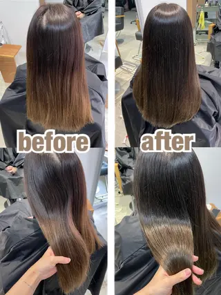 セミロング カラー 播磨茜/谷町四丁目/ Le'a/スパニストのヘアスタイル